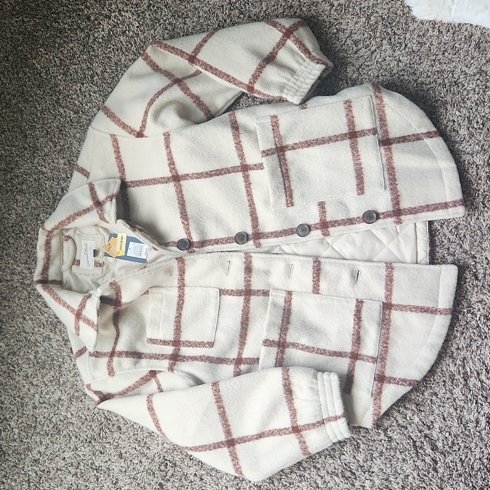 NWT universal thread light plaid oversized women shacket jacket small S